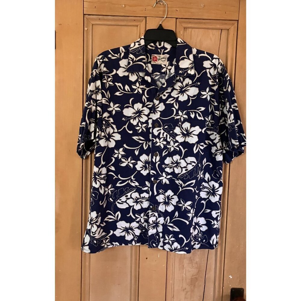 Hilo Hattie Mens Vintage Y2K (2) SET Hawaiian Floral Shirts Sz Large Blue SP EXC - Picture 5 of 12